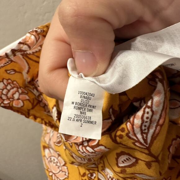 Janie and Jack Golden Floral Paisley Summer Romper - Picture 10 of 10